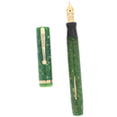 CIRCA 1928 SHEAFFER SENIOR FLAT TOP JADE WHITE DOT FOUNTAIN PEN RESTORED OFFERED BY ANTIQUE DIGGER