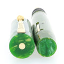 CIRCA 1928 SHEAFFER SENIOR FLAT TOP JADE WHITE DOT FOUNTAIN PEN RESTORED OFFERED BY ANTIQUE DIGGER