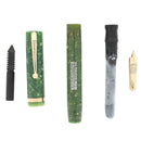 CIRCA 1928 SHEAFFER SENIOR FLAT TOP JADE WHITE DOT FOUNTAIN PEN RESTORED OFFERED BY ANTIQUE DIGGER