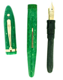 CIRCA 1929 SHEAFFER OVERSIZE JADE GREEN BALANCE FOUNTAIN PEN RESTORED OFFERED BY ANTIQUE DIGGER