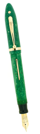 CIRCA 1929 SHEAFFER OVERSIZE JADE GREEN BALANCE FOUNTAIN PEN RESTORED OFFERED BY ANTIQUE DIGGER