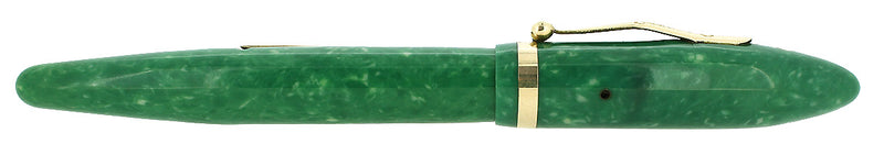 CIRCA 1929 SHEAFFER OVERSIZE JADE GREEN BALANCE FOUNTAIN PEN RESTORED OFFERED BY ANTIQUE DIGGER