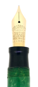 CIRCA 1929 SHEAFFER OVERSIZE JADE GREEN BALANCE FOUNTAIN PEN RESTORED OFFERED BY ANTIQUE DIGGER