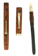 C1928 WATERMAN 52 RED RIPPLE 14K F-BBB 1.82MM FLEX NIB FOUNTAIN PEN STICKERED OFFERED BY ANTIQUE DIGGER