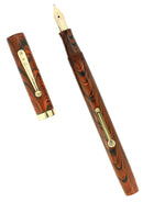 C1928 WATERMAN 52 RED RIPPLE 14K F-BBB 1.82MM FLEX NIB FOUNTAIN PEN STICKERED OFFERED BY ANTIQUE DIGGER