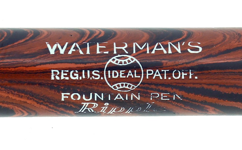 C1928 WATERMAN 52 RED RIPPLE 14K F-BBB 1.82MM FLEX NIB FOUNTAIN PEN STICKERED OFFERED BY ANTIQUE DIGGER