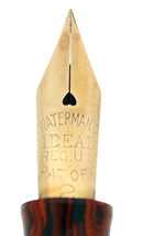 C1928 WATERMAN 52 RED RIPPLE 14K F-BBB 1.82MM FLEX NIB FOUNTAIN PEN STICKERED OFFERED BY ANTIQUE DIGGER