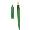 SCARCE 1929 SHEAFFER JADE GREEN STANDARD SIZE RING TOP BALANCE FOUNTAIN PEN RESTORED OFFERED BY ANTIQUE DIGGER