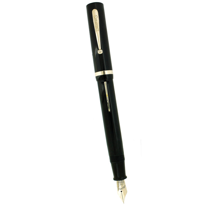 CIRCA 1929 SHEAFFER SENIOR FLAT TOP JET BLACK FOUNTAIN PEN RESTORED OFFERED BY ANTIQUE DIGGER