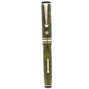 STICKERED CIRCA 1929 WAHL EVERSHARP BRAZILIAN GREEN GOLD SEAL DECOBAND FOUNTAIN PEN OFFERED BY ANTIQUE DIGGER