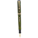 STICKERED CIRCA 1929 WAHL EVERSHARP BRAZILIAN GREEN GOLD SEAL DECOBAND FOUNTAIN PEN OFFERED BY ANTIQUE DIGGER