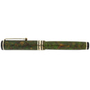 STICKERED CIRCA 1929 WAHL EVERSHARP BRAZILIAN GREEN GOLD SEAL DECOBAND FOUNTAIN PEN OFFERED BY ANTIQUE DIGGER