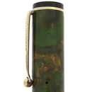 STICKERED CIRCA 1929 WAHL EVERSHARP BRAZILIAN GREEN GOLD SEAL DECOBAND FOUNTAIN PEN OFFERED BY ANTIQUE DIGGER