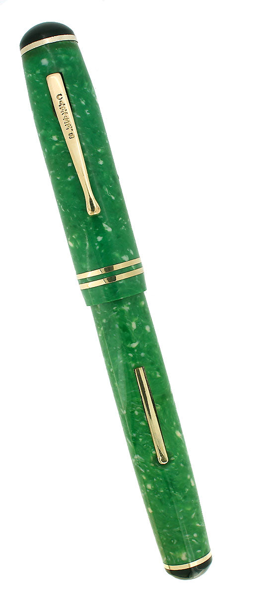 RARE C1930 OVERSIZED CARTER'S STREAMLINE JADE FOUNTAIN PEN RESTORED OFFERED BY ANTIQUE DIGGER