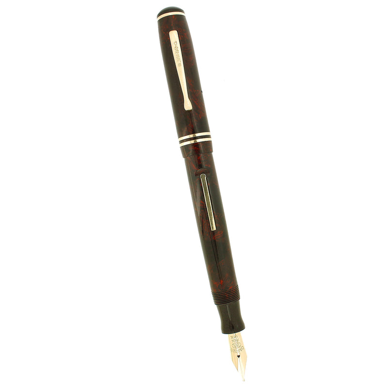 C1930S CARTER'S MOTTLED RED STANDARD STREAMLINE FOUNTAIN PEN RESTORED OFFERED BY ANTIQUE DIGGER