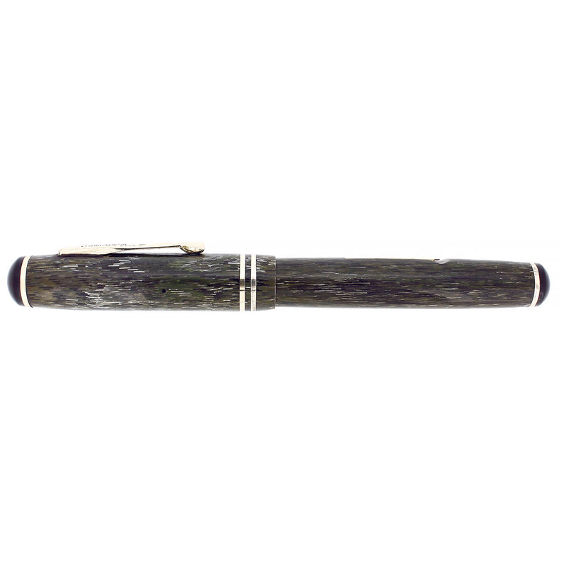 C1930S CARTER'S GREY STRIATED STREAMLINE STANDARD FOUNTAIN PEN RESTORED OFFERED BY ANTIQUE DIGGER