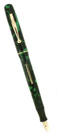C1932 CARTER'S GREEN & BLACK CELLULOID FOUNTAIN PEN RESTORED  OFFERED BY ANTIQUE DIGGER