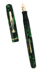 C1932 CARTER'S GREEN & BLACK CELLULOID FOUNTAIN PEN RESTORED  OFFERED BY ANTIQUE DIGGER
