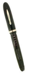 CIRCA 1932 CONKLIN OVERSIZE NOZAC BLACK 7M WORD GAUGE V-LINE BARREL FOUNTAIN PEN RESTORED OFFERED BY ANTIQUE DIGGER