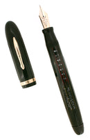 CIRCA 1932 CONKLIN OVERSIZE NOZAC BLACK 7M WORD GAUGE V-LINE BARREL FOUNTAIN PEN RESTORED OFFERED BY ANTIQUE DIGGER