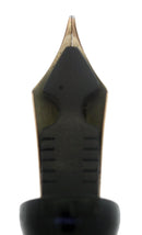 CIRCA 1932 CONKLIN OVERSIZE NOZAC BLACK 7M WORD GAUGE V-LINE BARREL FOUNTAIN PEN RESTORED OFFERED BY ANTIQUE DIGGER