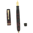 1932 PARKER SENIOR STREAMLINE DUOFOLD BURGUNDY BLACK FOUNTAIN PEN RESTORED OFFERED BY ANTIQUE DIGGER