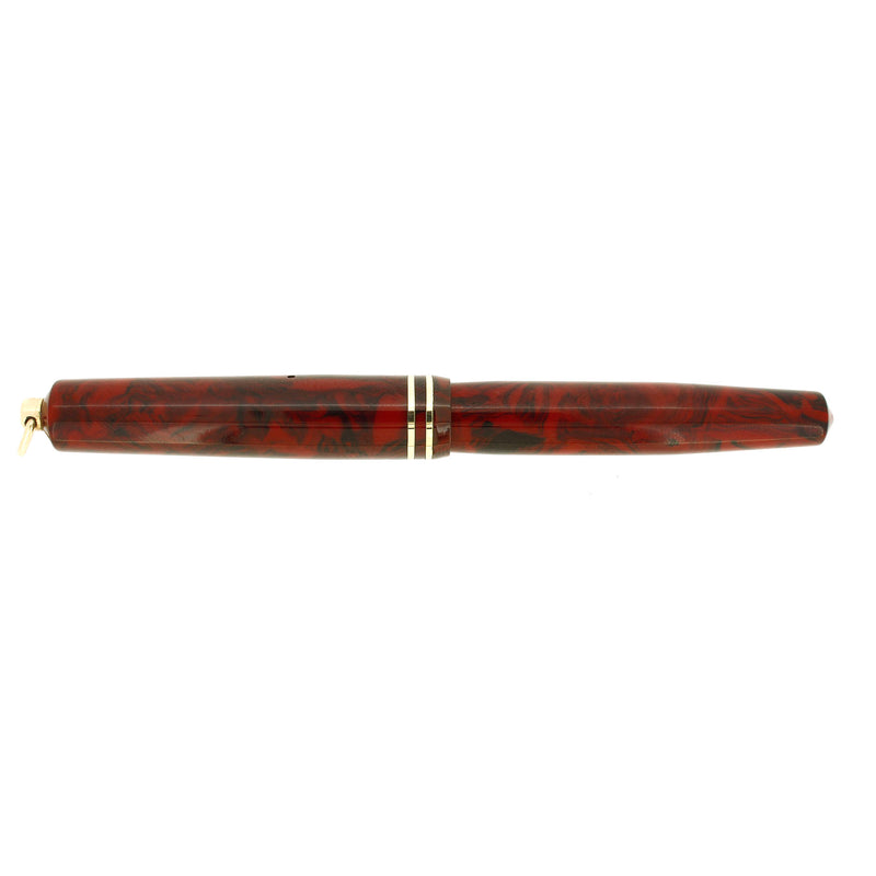 SCARCE CIRCA 1932 WAHL EVERSHARP EQUI-POISED FLAMINGO RINGTOP FOUNTAIN PEN RESTORED OFFERED BY ANTIQUE DIGGER