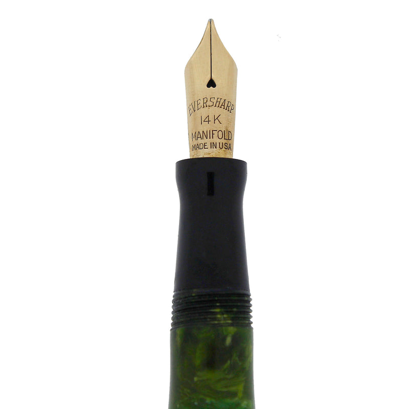 CIRCA 1932 WAHL EVERSHARP EQUIPOISED JADE FOUNTAIN PEN RESTORED OFFERED BY ANTIQUE DIGGER