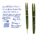 SCARCE C1933 PARKER MODERNE BRAZILLAN GREEN FOUNTAIN PEN & PENCIL SET RESTORED OFFERED BY ANTIQUE DIGGER