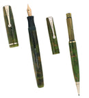 SCARCE C1933 PARKER MODERNE BRAZILLAN GREEN FOUNTAIN PEN & PENCIL SET RESTORED OFFERED BY ANTIQUE DIGGER