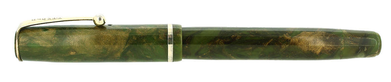SCARCE C1933 PARKER MODERNE BRAZILLAN GREEN FOUNTAIN PEN & PENCIL SET RESTORED OFFERED BY ANTIQUE DIGGER