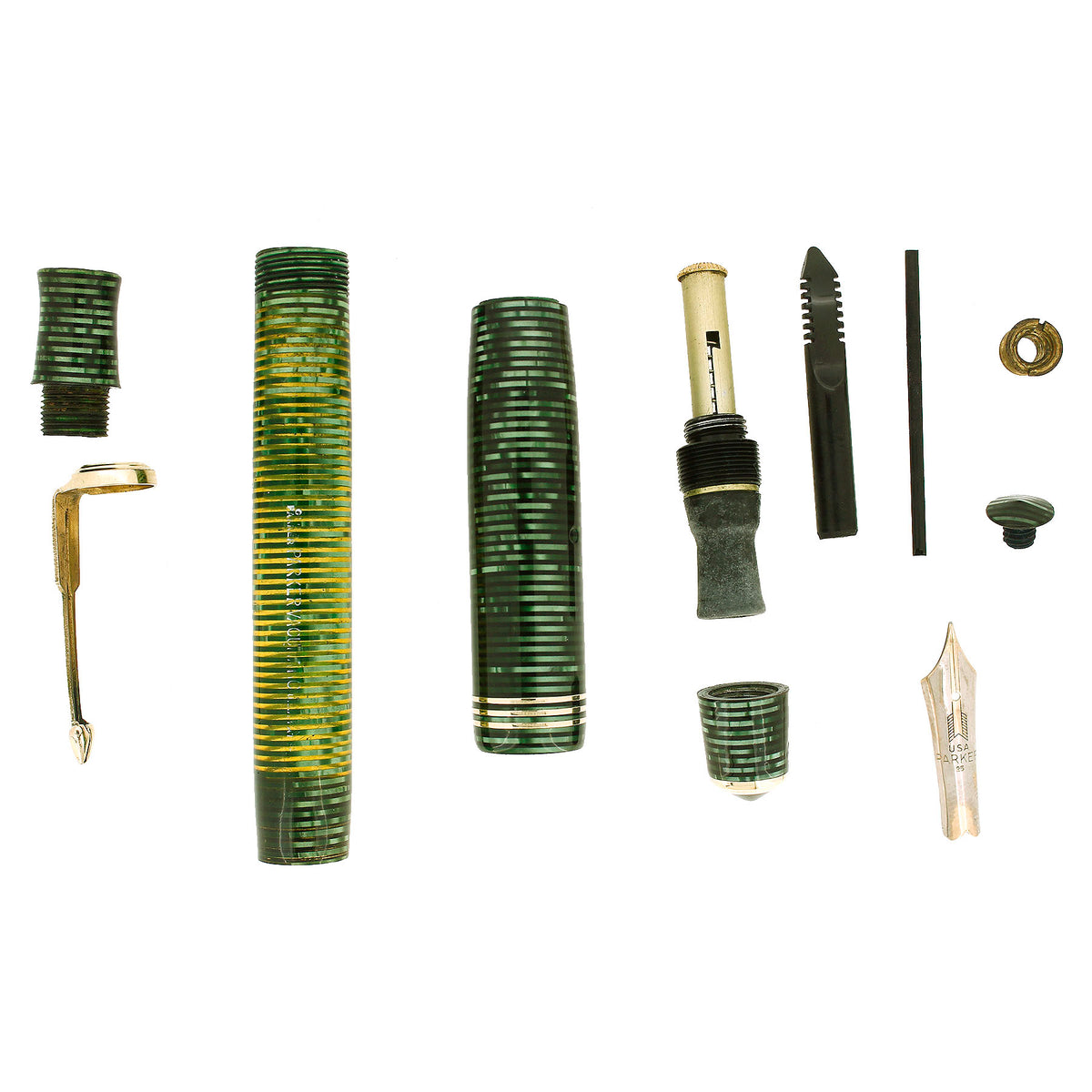 1933 PARKER EMERALD PEARL VACUMATIC STANDARD DOUBLE JEWEL FOUNTAIN PEN