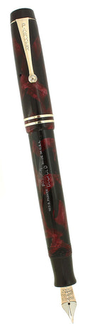 C1934 PARKER JR STREAMLINE DUOFOLD BURGUNDY BLACK FOUNTAIN PEN RESTORED OFFERED BY ANTIQUE DIGGER