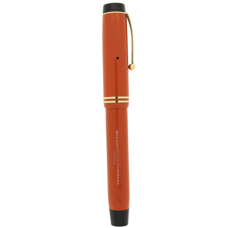 1934 PARKER SENIOR STREAMLINE ORANGE DUOFOLD FOUNTAIN PEN RESTORED NEA