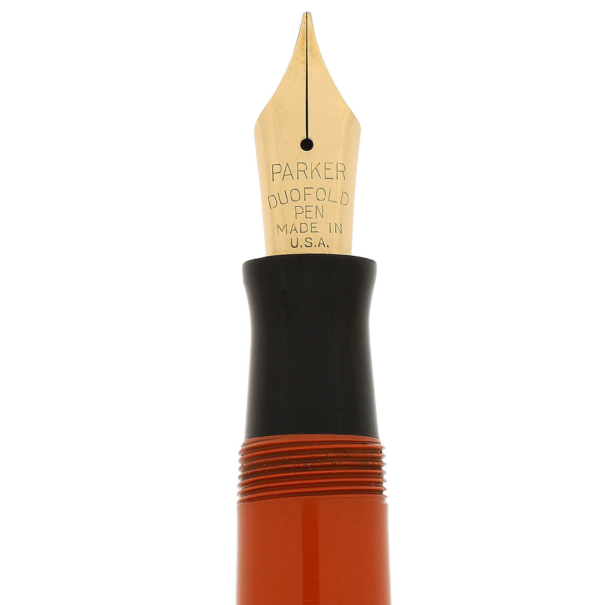 1934 PARKER SENIOR STREAMLINE ORANGE DUOFOLD FOUNTAIN PEN RESTORED NEA