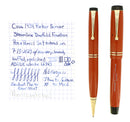 1934 PARKER ORANGE DUOFOLD SENIOR STREAMLINE FOUNTAIN PEN& PENCIL SET RESTORED OFFERED BY ANTIQUE DIGGER