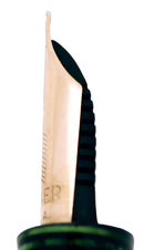 1935 PARKER VACUMATIC OVERSIZE EMERALD PEARL DOUBLE JEWEL FOUNTAIN PEN RESTORED OFFERED BY ANTIQUE DIGGER