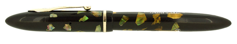 C1935 SHEAFFER SHORT SLENDER EBONIZED PEARL BALANCE FOUNTAIN PEN RESTORED OFFERED BY ANTIQUE DIGGER