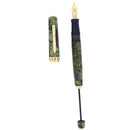 CIRCA 1935 WAHL EVERSHARP DORIC GREEN SHELL PLUNGER FILLER 14K F-BBB (1.90MM FLEX) FOUNTAIN PEN RESTORED OFFERED BY ANTIQUE DIGGER