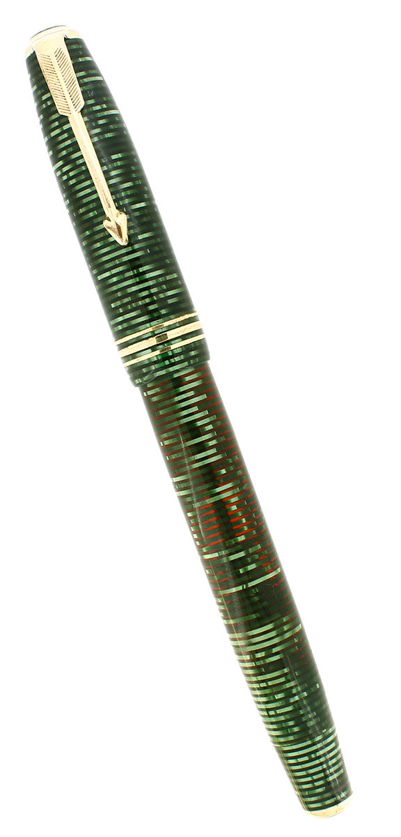 1936 PARKER VACUMATIC SENIOR EMERALD PEARL FOUNTAIN PEN SCARCE OFFERED BY ANTIQUE DIGGER