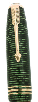 1936 PARKER VACUMATIC SENIOR EMERALD PEARL FOUNTAIN PEN SCARCE OFFERED BY ANTIQUE DIGGER