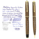 1936 PARKER GOLDEN WEB DOUBLE JEWEL VACUMATIC FOUNTAIN PEN & PENCIL SET RESTORED OFFERED BY ANTIQUE DIGGER