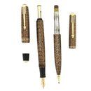 1936 PARKER GOLDEN WEB DOUBLE JEWEL VACUMATIC FOUNTAIN PEN & PENCIL SET RESTORED OFFERED BY ANTIQUE DIGGER