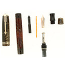 1937 PARKER GOLDEN PEARL VACUMATIC STANDARD DOUBLE JEWEL FOUNTAIN PEN RESTORED OFFERED BY ANTIQUE DIGGER