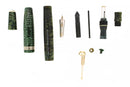 1937 PARKER VACUMATIC EMERALD PEARL DJ MAJOR STAR CLIP FOUNTAIN PEN RESTORED OFFERED BY ANTIQUE DIGGER