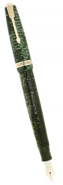 1937 PARKER VACUMATIC EMERALD PEARL DJ MAJOR STAR CLIP FOUNTAIN PEN RESTORED OFFERED BY ANTIQUE DIGGER