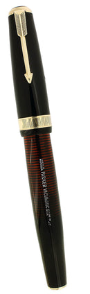 1937 PARKER JET BLACK SENIOR MAXIMA VACUMATIC FOUNTAIN PEN RESTORED OFFERED BY ANTIQUE DIGGER