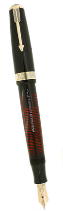 1937 PARKER JET BLACK SENIOR MAXIMA VACUMATIC FOUNTAIN PEN RESTORED OFFERED BY ANTIQUE DIGGER