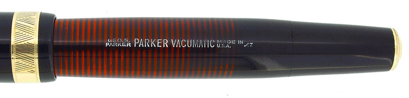 1937 PARKER JET BLACK SENIOR MAXIMA VACUMATIC FOUNTAIN PEN RESTORED OFFERED BY ANTIQUE DIGGER