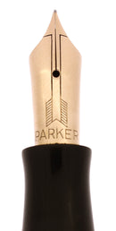 1937 PARKER JET BLACK SENIOR MAXIMA VACUMATIC FOUNTAIN PEN RESTORED OFFERED BY ANTIQUE DIGGER
